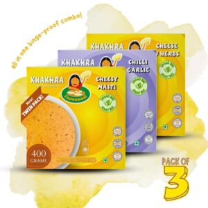 Triple Cheese Power Combo – Herbs, Masti & Chilli Garlic Khakhra