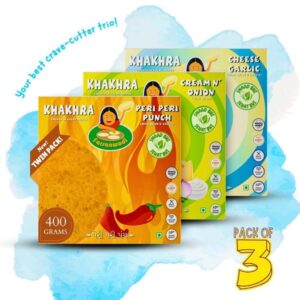 Hot & Cheesy Global Khakhra Trio – Peri Peri, Onion & Garlic