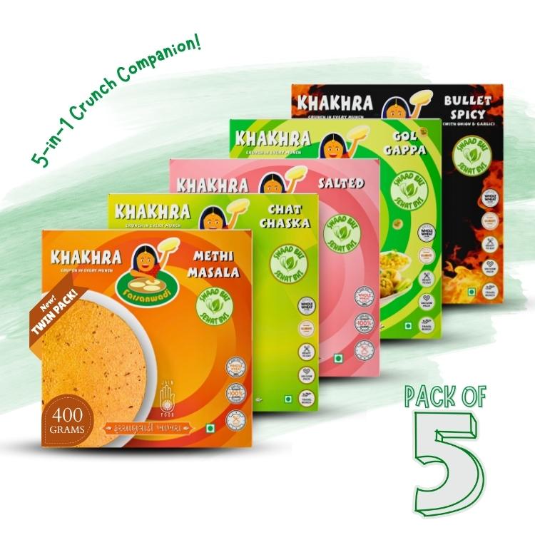 Desi Delight Khakhra Combo – 5 Flavours of India